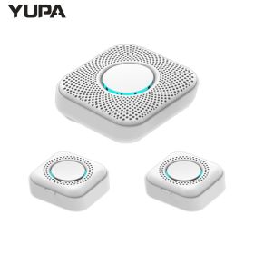 433MHZ Wireless Smart Doorbell LED Light 36 Songs Welcome Home Security EU US Pulg Button Doorbell (Plug Type: US plug, Color: B)