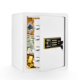 1.99 Cub Security Safe Box for Money Safe with Keys,Safe box with keyboard lock (Color: White)